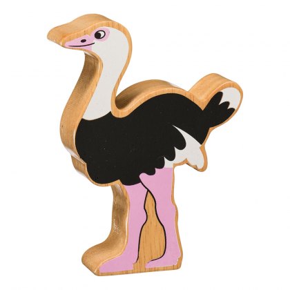 Wooden black & white ostrich toy