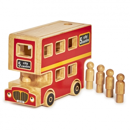 Wooden city bus playset