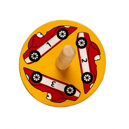 Racing car spinning top