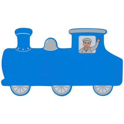 Blue train name plaque - small