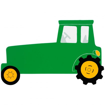 Green tractor plaque
