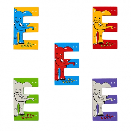 Wooden animal letter E