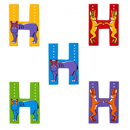 Wooden animal letter H