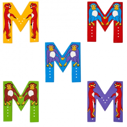 Wooden animal letter M