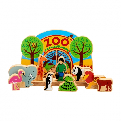 Wooden junior zoo playset