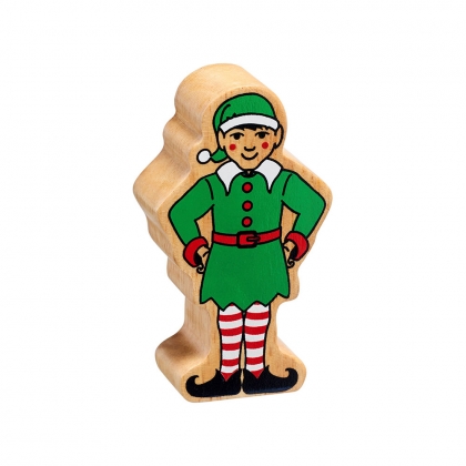 Wooden green elf toy