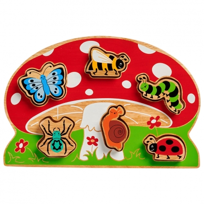 Wooden minibeast shape sorter puzzle