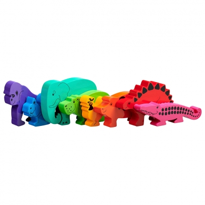 Wooden rainbow animals - bag of 8 assorted