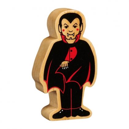 Wooden black & red vampire toy