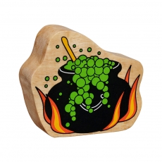 Wooden green & black cauldron toy