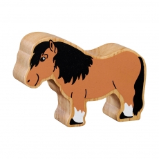 Wooden brown shetland pony toy