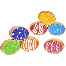 Wooden rainbow eggs playset - 7 figures