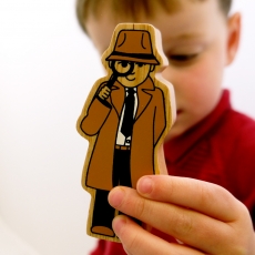 Wooden brown detective toy