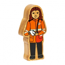 Wooden orange & black delivery woman toy Wooden orange & black delivery woman toy
