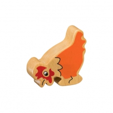 Wooden orange hen toy