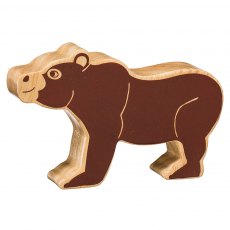 Natural wood bear toy