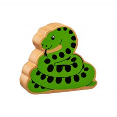 Wooden green snake toy