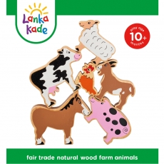 Wooden farm animal playset - 6 animals