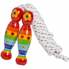 Red rainbow flowers skipping rope