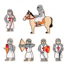 Wooden red knight playset - 6 figures