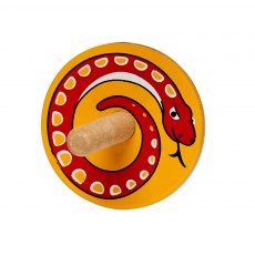 Snake wooden spinning top