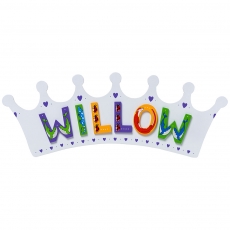 White crown plaque - large