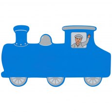 Blue train plaque - small