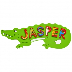 Green crocodile name plaque