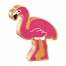 Wooden pink flamingo toy