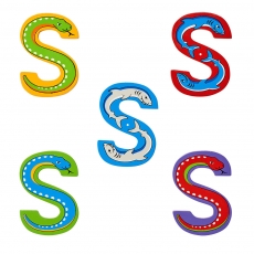 Wooden animal letter S