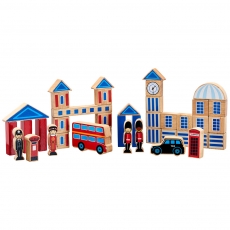 Wooden London building blocks toy