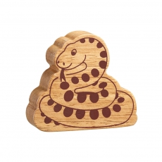 Natural wood snake toy