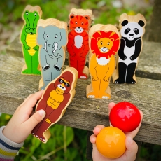 Wooden world animal skittle playset