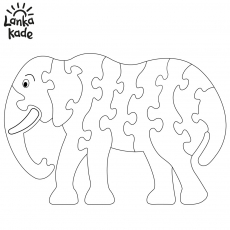 Elephant jigsaw colouring sheet