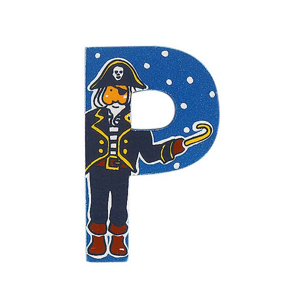 Fair Trade Wooden Blue Adventure Letter P