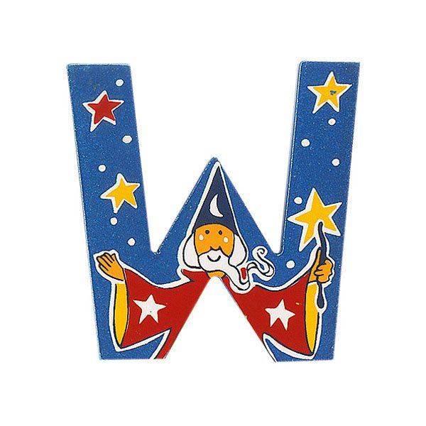 Fair Trade Wooden Blue Adventure Letter W