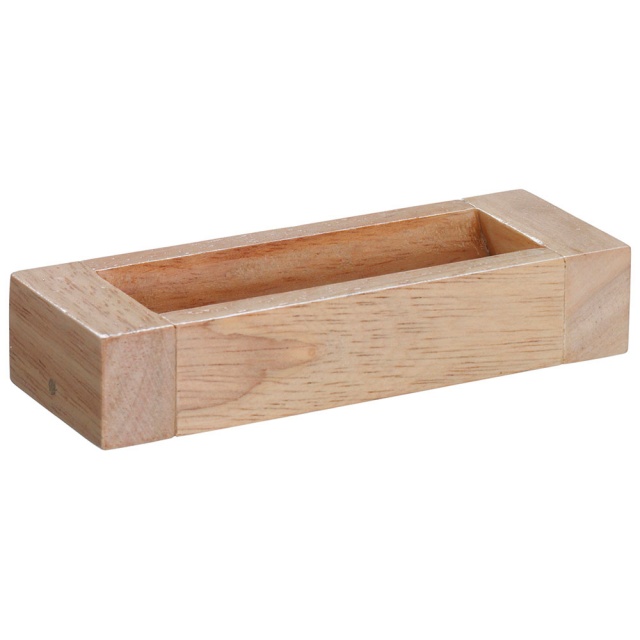 Chunky natural wood large trough toy for small world play, plain showing wood grain