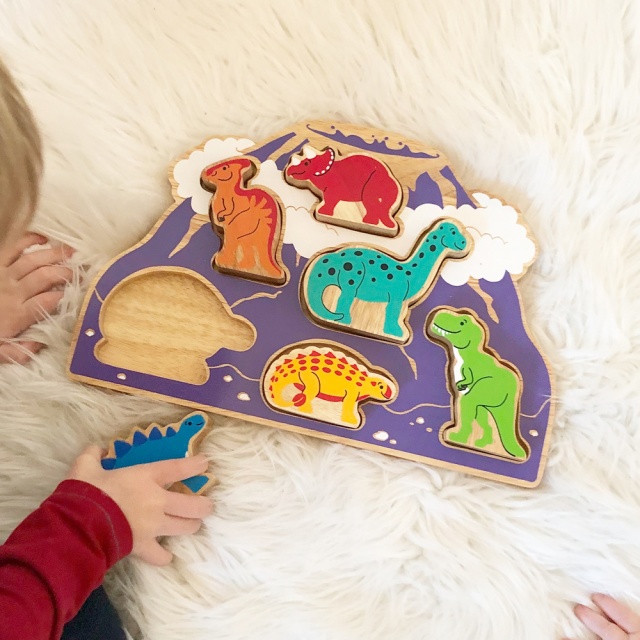 Wooden Toy Dinosaur Shape Sorter | Fair Trade