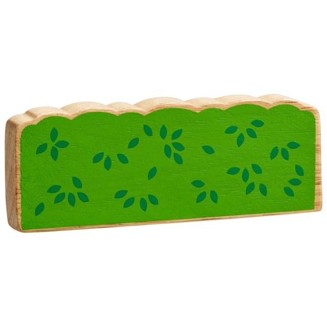 Colourful natural wood green hedge/crop toy for small world play with green leaf detailing