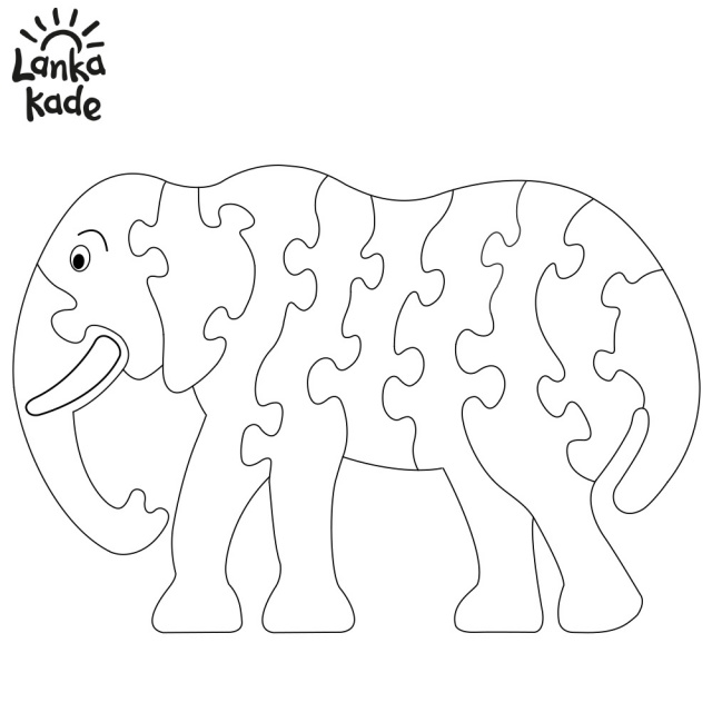 Lanka Kade Elephant Jigsaw Colouring Sheet