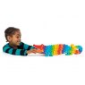 Child playing with wooden rainbow crocodile a-z puzzle which is free standing