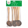 Coconut utensil playset pictured in net bag with colourful storage bag