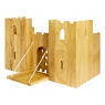Side view of natural wood castle playscene