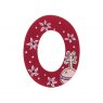 Sparkly pink wooden letter O with colourful Orb design hand screen printed on the front