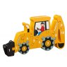Ten piece chunky wooden yellow digger 1-10 jigsaw puzzle in profile free standing