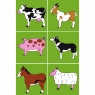 Image showing animals on each side of block puzzle, sheep, horse, cow, dog, goat and pig