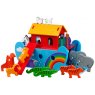 Colourful small Noah's ark with rainbow details, 7 pairs of animals plus Mr and Mrs Noah
