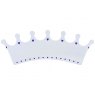 A large, flat wooden name board plaque in white crown design with purple heart details