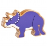 Wooden purple triceratops toy