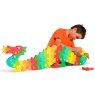 Child playing with rainbow dragon a-z jumbo size jigsaw puzzle which is freestanding